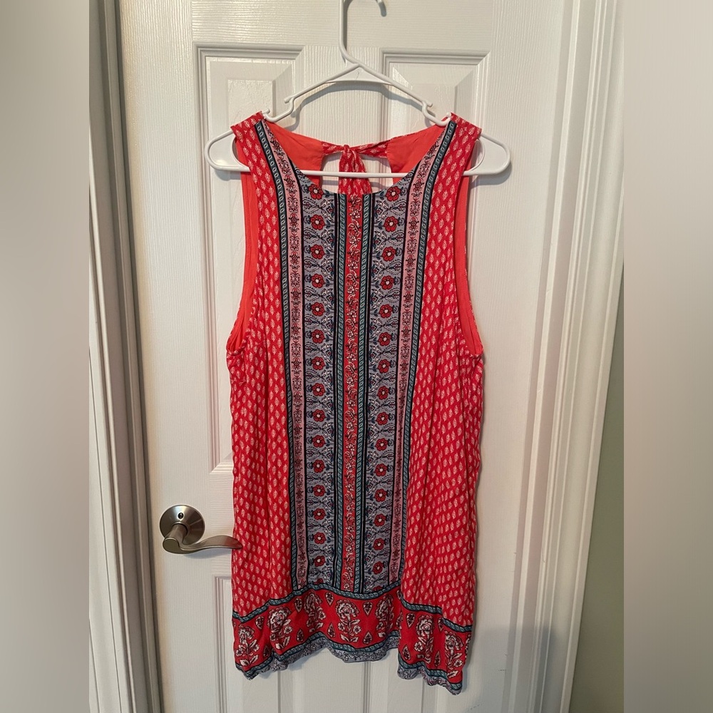 Prince & Fox Bright Floral Boho style Shift Dress with Keyhole Back.